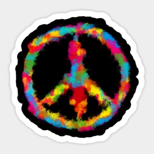 Peace Symbol in Rainbow Watercolors Sticker